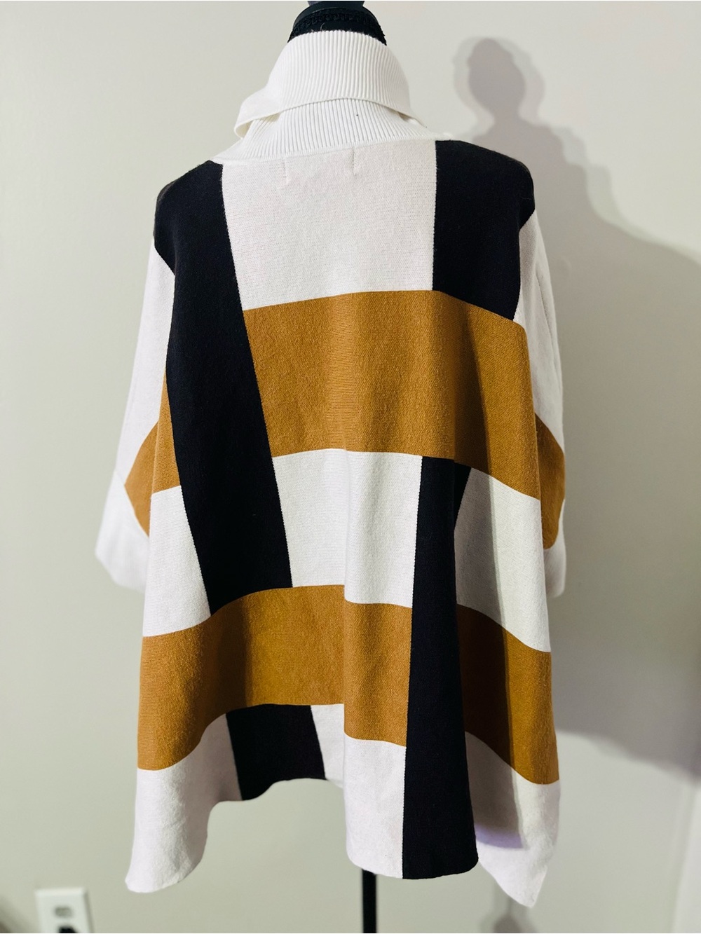 Anthropologie Mod Turtleneck Knit Sweater Poncho - Picture 3 of 5